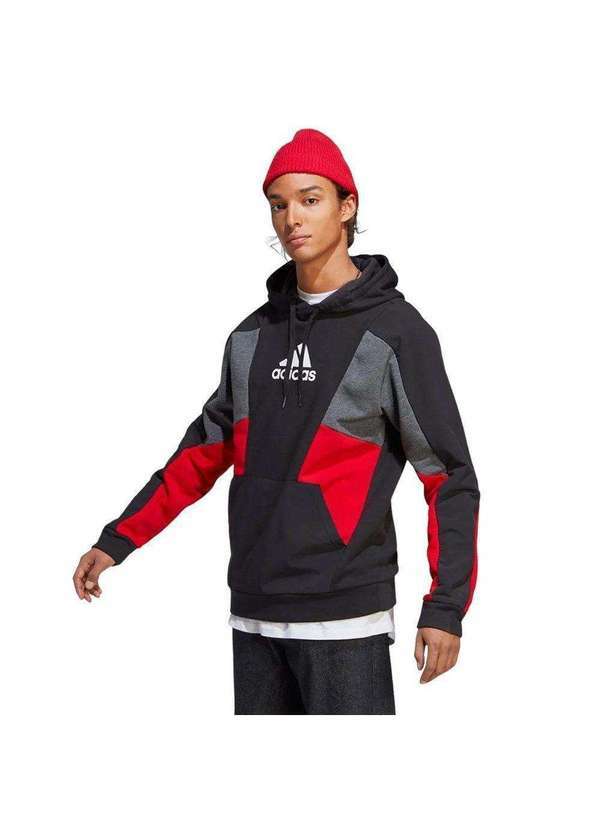 Adidas - Moletom Adidas Colorblock Masculino Preto
