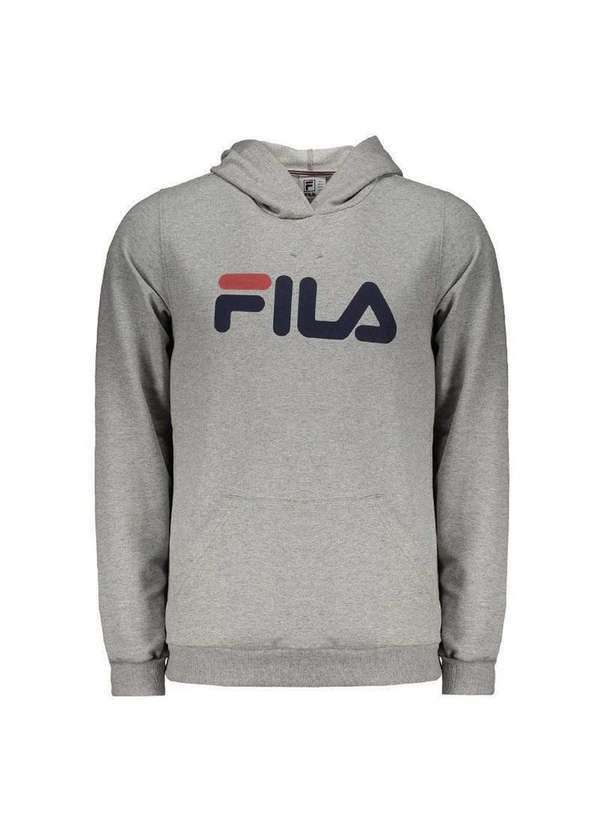 Fila - Moletom Fila Letter com Capuz Masculino Cinza