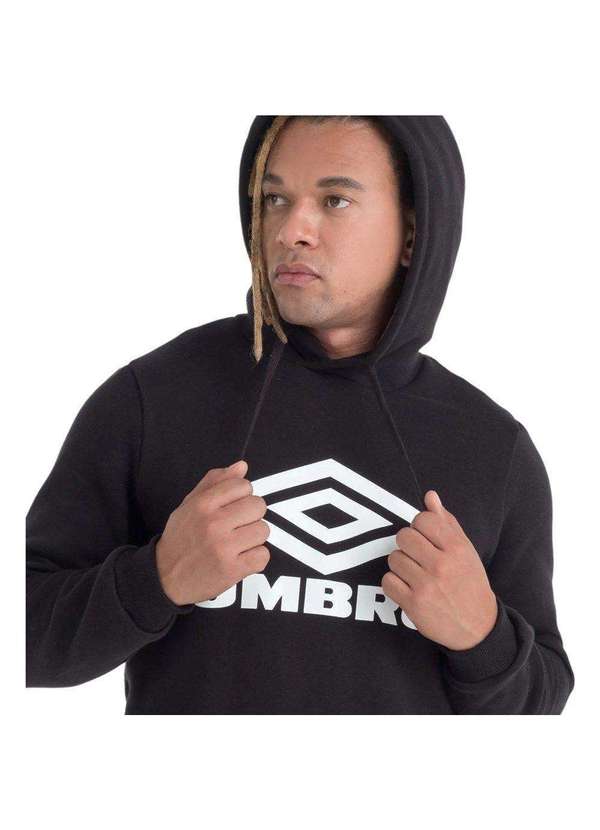 Umbro - Moletom Umbro Diamond Essential C/Capuz Masculino Preto 3
