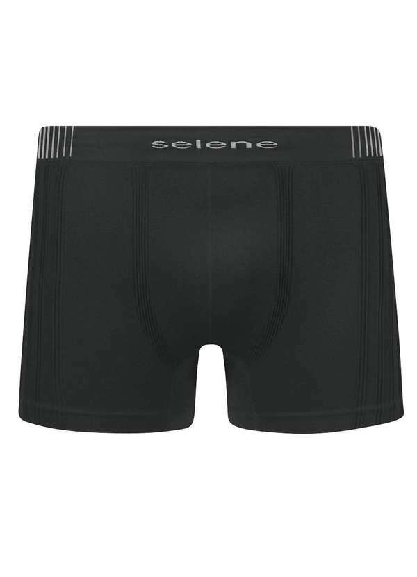 Selene - Cueca Boxer Selene sem Costura Masculina - Preto Preto
