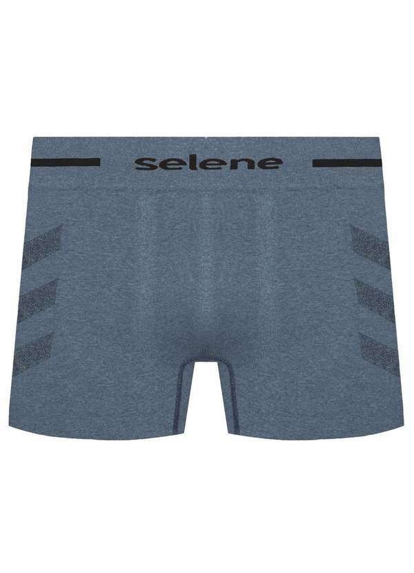 Selene - Cueca Boxer Selene sem Costura Mescla Masculina - Petróleo Verde
