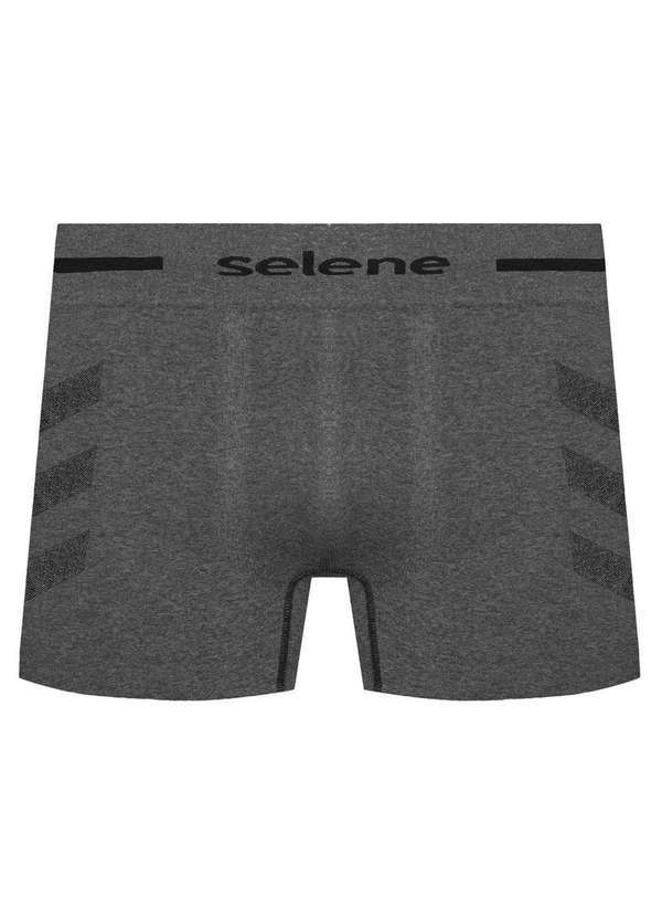 Selene - Cueca Boxer Selene sem Costura Mescla Masculina - Preto Preto