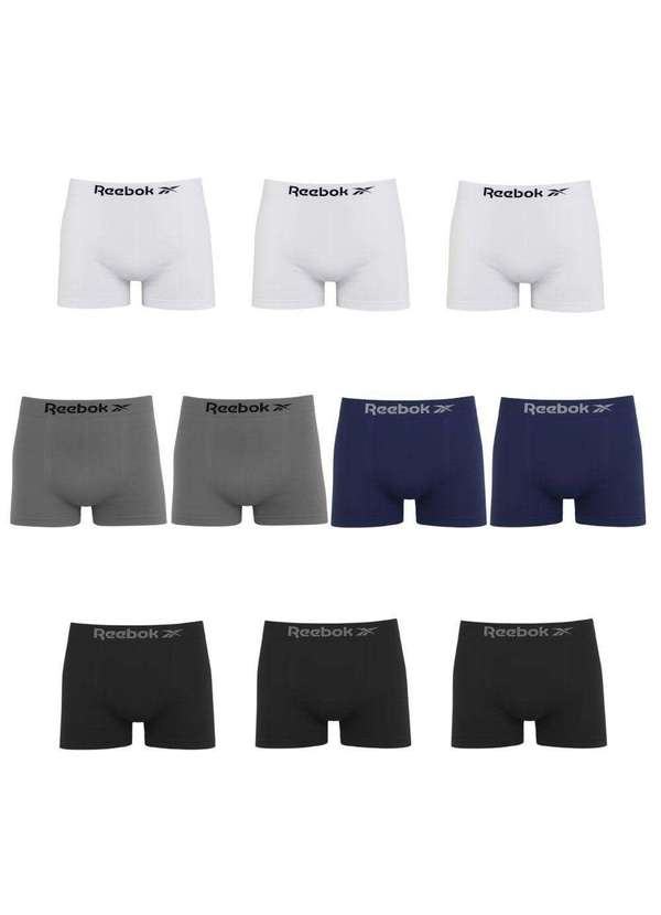 Reebok - Kit 10 Cuecas Boxer Reebok Classic Masculina Preto