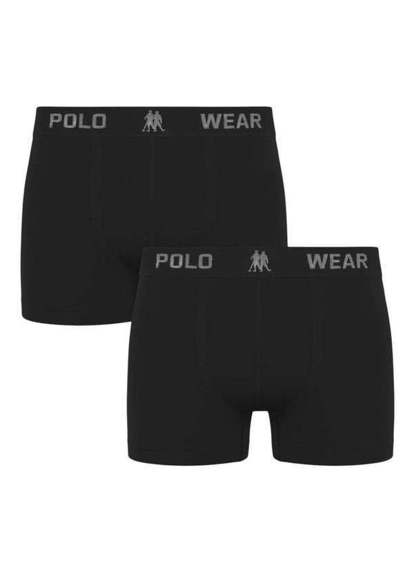 Polo Wear - Kit 2 Cuecas Boxer Polo Wear Masculina Preto