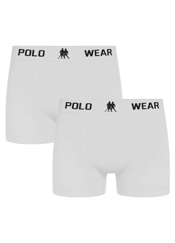 Polo Wear - Kit 2 Cuecas Boxer Polo Wear Masculina Branco