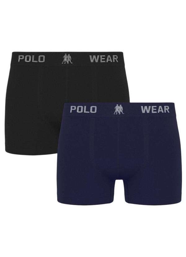 Polo Wear - Kit 2 Cuecas Boxer Polo Wear Masculina Preto
