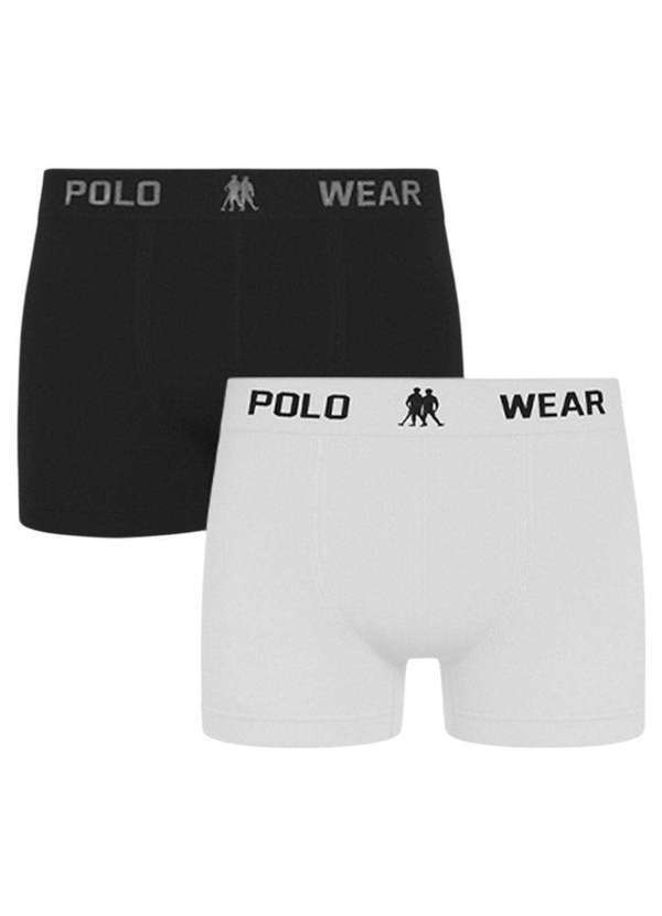 Polo Wear - Kit 2 Cuecas Boxer Polo Wear Masculina Preto