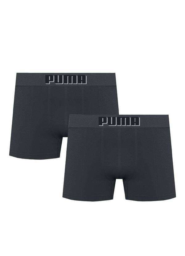 Puma - Kit 2 Cuecas Boxer Puma sem Costura Masculina Cinza