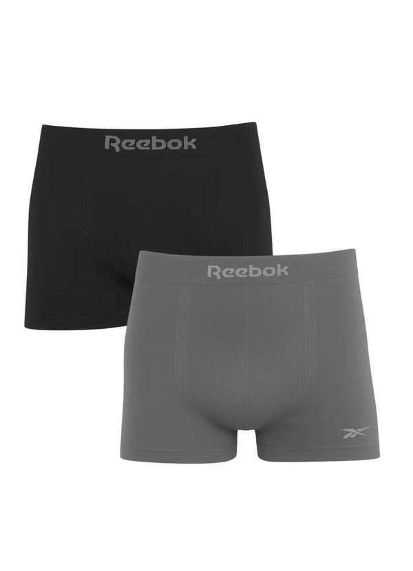 Reebok - Kit 2 Cuecas Boxer Reebok sem Costura Masculina Cinza