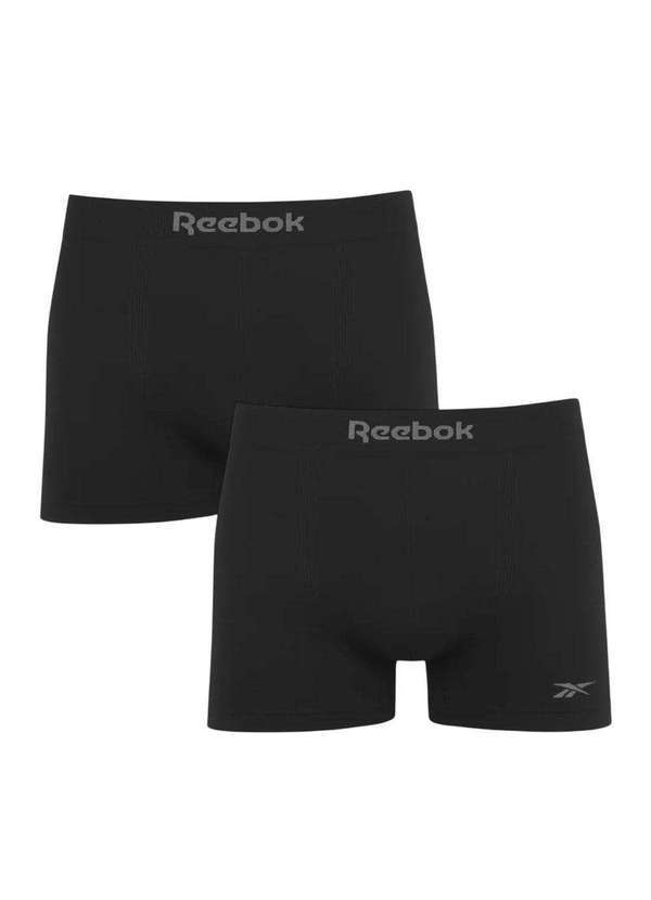 Reebok - Kit 2 Cuecas Boxer Reebok sem Costura Masculina Preto