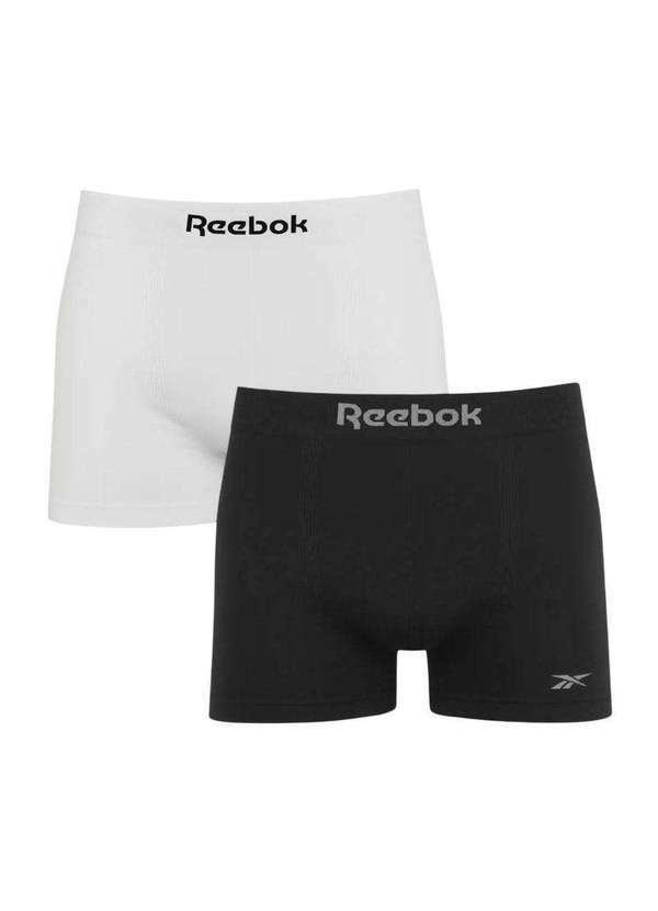 Reebok - Kit 2 Cuecas Boxer Reebok sem Costura Masculina Branco