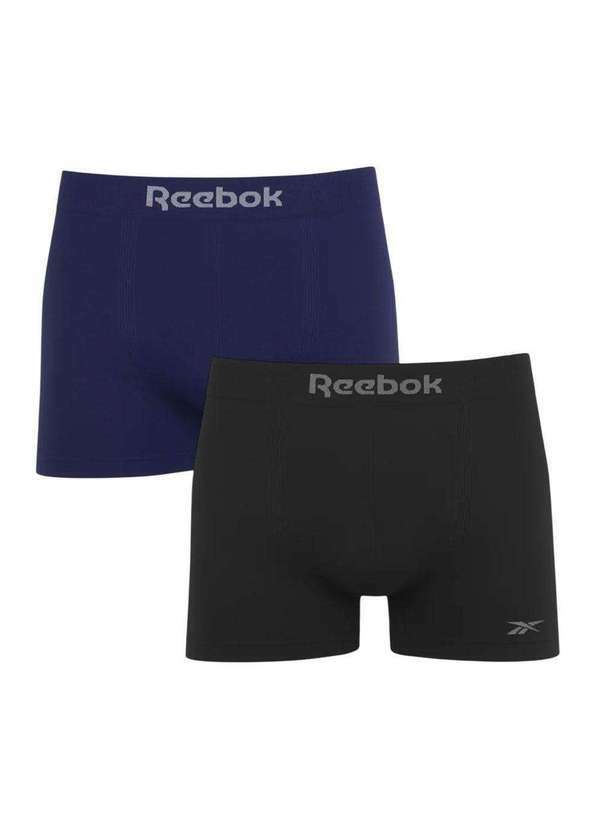 Reebok - Kit 2 Cuecas Boxer Reebok sem Costura Masculina Azul