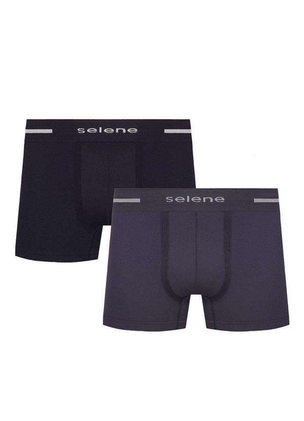 Selene - Kit 2 Cuecas Boxer Selene sem Costura Masculina Preto