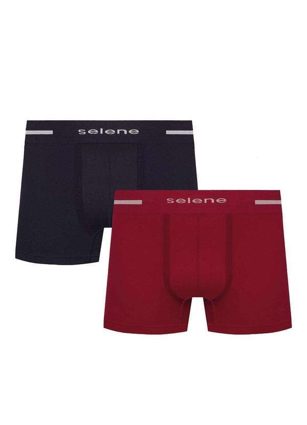 Selene - Kit 2 Cuecas Boxer Selene sem Costura Masculina Preto