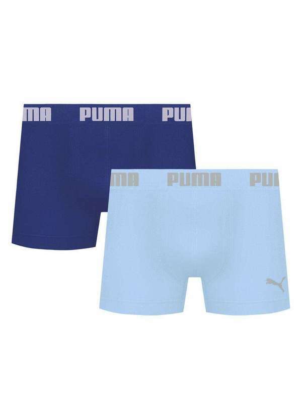Puma - Kit 2 Cuecas Puma Boxer sem Costura Masculina Azul