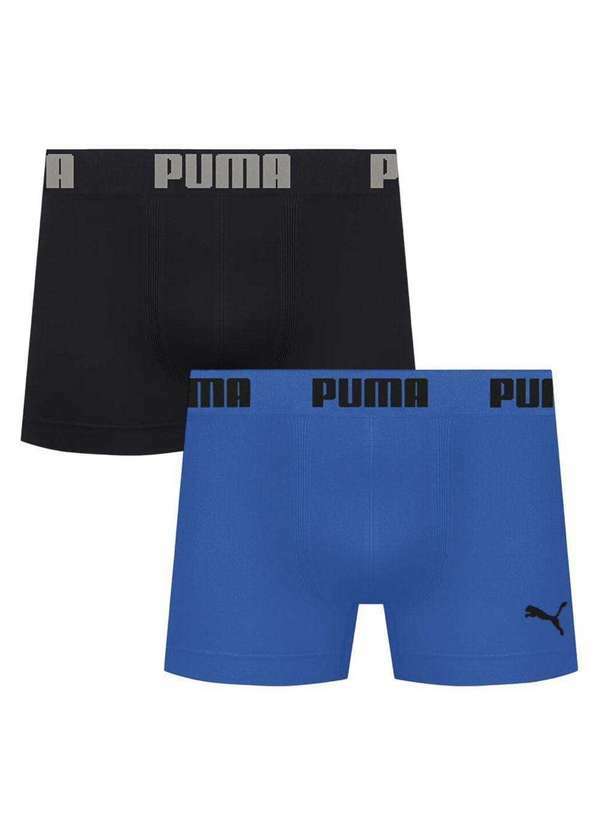 Puma - Kit 2 Cuecas Puma Boxer sem Custura Masculina Preto