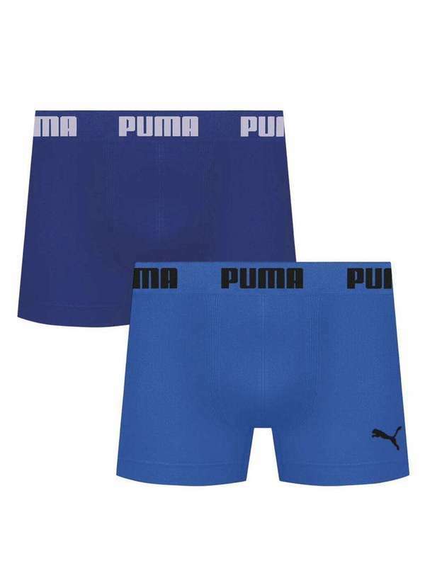 Puma - Kit 2 Cuecas Puma Boxer sem Custura Masculina Azul