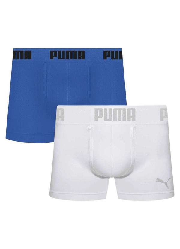 Puma - Kit 2 Cuecas Puma Boxer sem Custura Masculina Azul