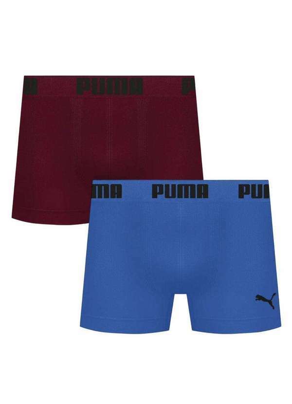 Puma - Kit 2 Cuecas Puma Boxer sem Custura Masculina Vermelho