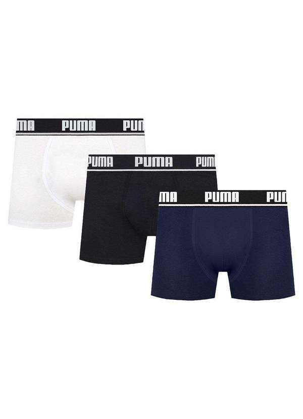 Puma - Kit 3 Cuecas Boxer Puma Cotton Masculina Kit 3 Cuecas Boxer Puma Masculina