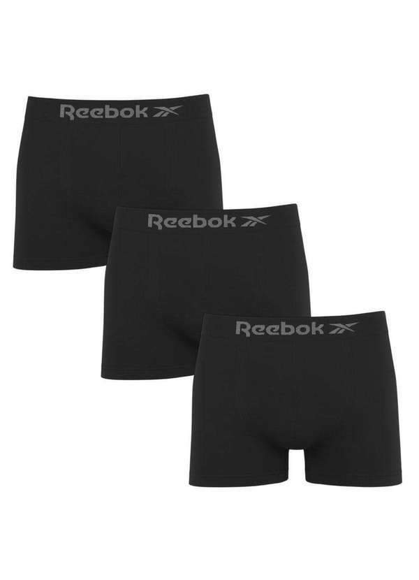 Reebok - Kit 3 Cuecas Boxer Reebok Classic Masculina Preto