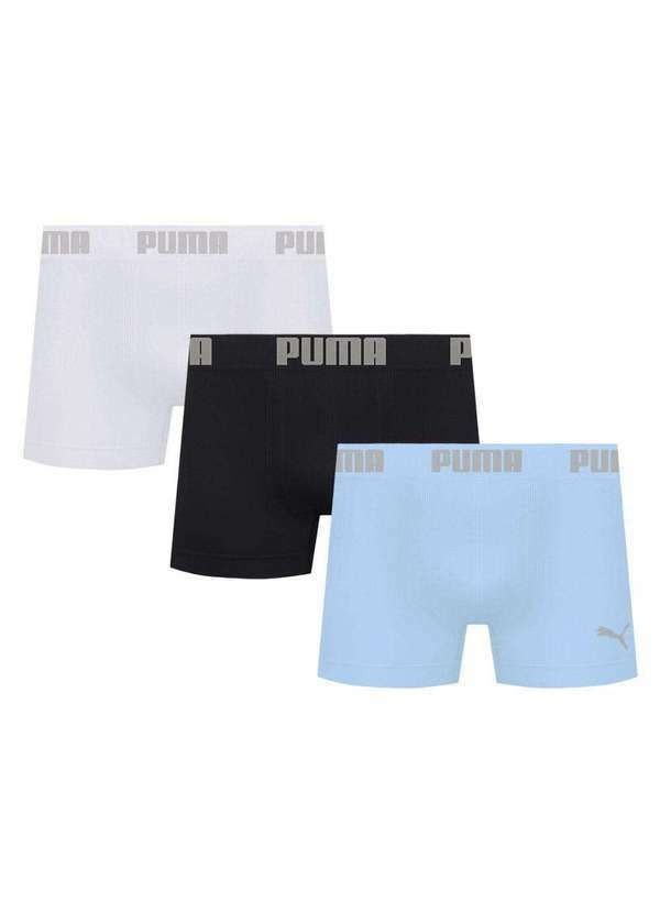 Puma - Kit 3 Cuecas Puma Boxer sem Costura Masculina Multicores