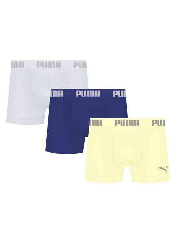 Puma - Kit 3 Cuecas Puma Boxer sem Costura Masculina Multicores