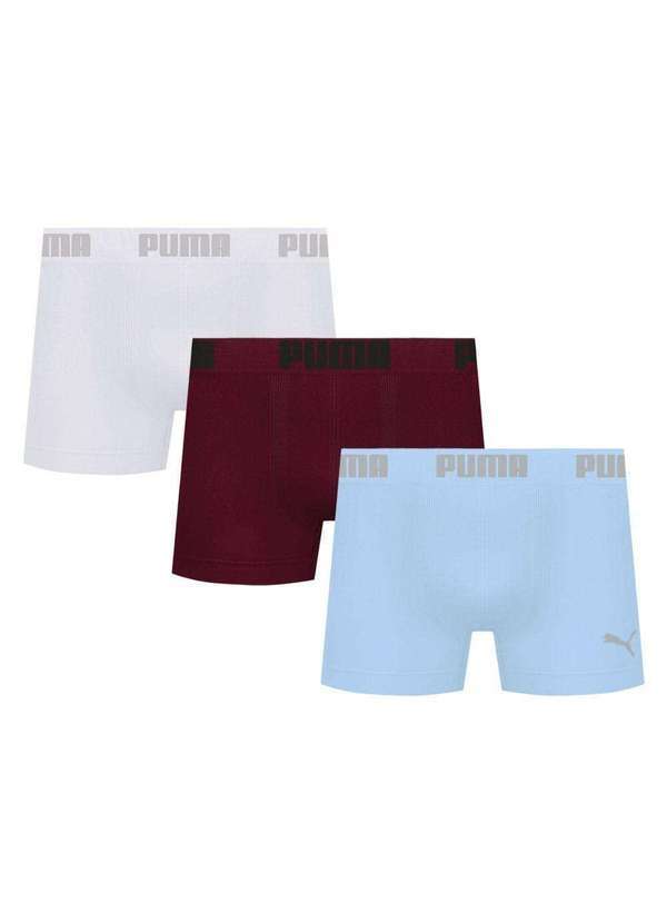 Puma - Kit 3 Cuecas Puma Boxer sem Costura Masculina Multicores