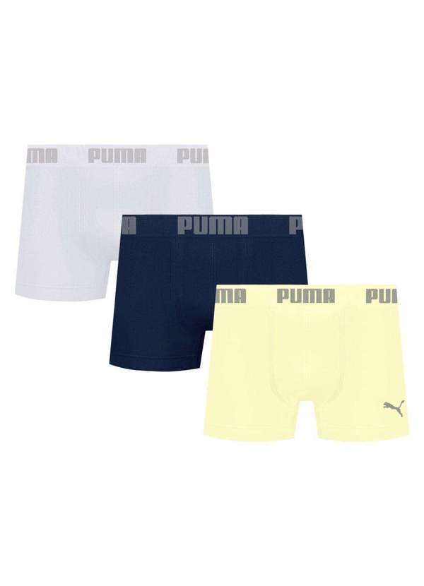 Puma - Kit 3 Cuecas Puma Boxer sem Costura Masculina Multicores