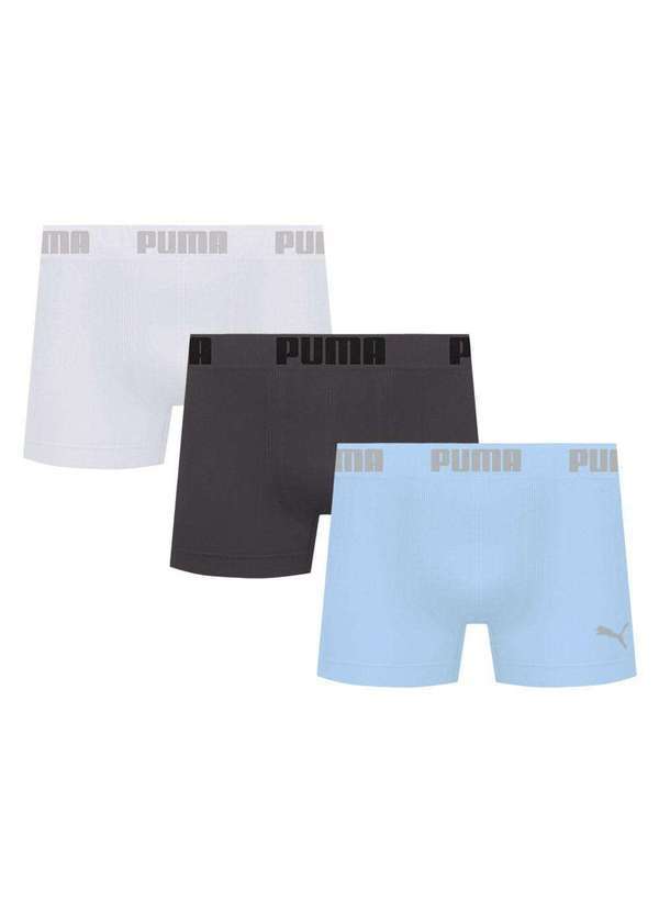 Puma - Kit 3 Cuecas Puma Boxer sem Costura Masculina Multicores
