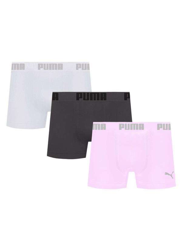Puma - Kit 3 Cuecas Puma Boxer sem Costura Masculina Multicores