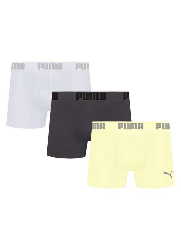 Puma - Kit 3 Cuecas Puma Boxer sem Costura Masculina Multicores