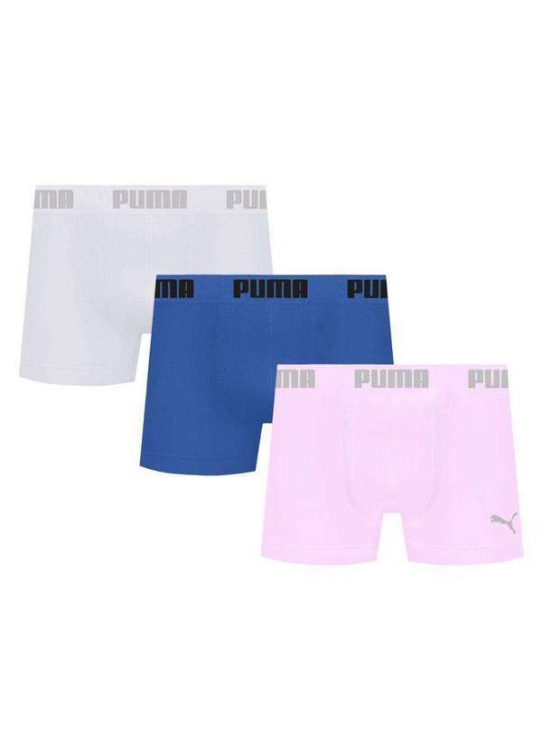Puma - Kit 3 Cuecas Puma Boxer sem Costura Masculina Multicores