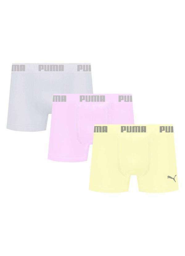 Puma - Kit 3 Cuecas Puma Boxer sem Costura Masculina Multicores