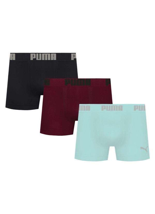 Puma - Kit 3 Cuecas Puma Boxer sem Costura Masculina Multicores