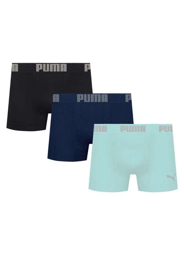 Puma - Kit 3 Cuecas Puma Boxer sem Costura Masculina Multicores