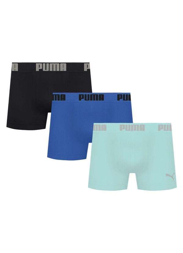 Puma - Kit 3 Cuecas Puma Boxer sem Costura Masculina Multicores
