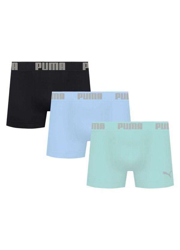 Puma - Kit 3 Cuecas Puma Boxer sem Costura Masculina Multicores