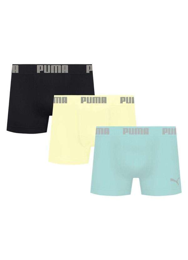 Puma - Kit 3 Cuecas Puma Boxer sem Costura Masculina Multicores