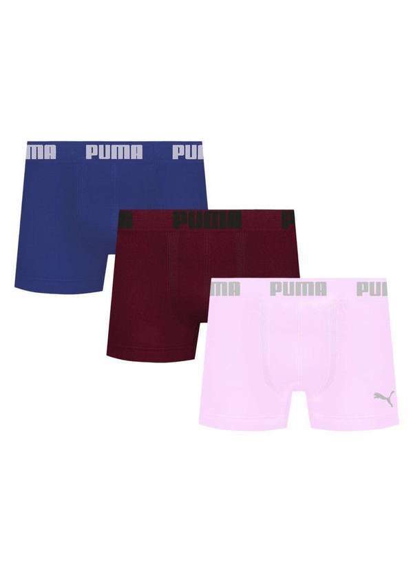 Puma - Kit 3 Cuecas Puma Boxer sem Costura Masculina Multicores