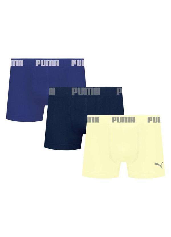 Puma - Kit 3 Cuecas Puma Boxer sem Costura Masculina Multicores