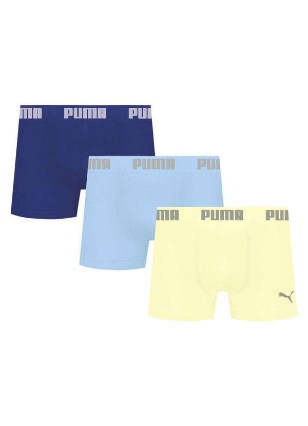 Puma - Kit 3 Cuecas Puma Boxer sem Costura Masculina Multicores