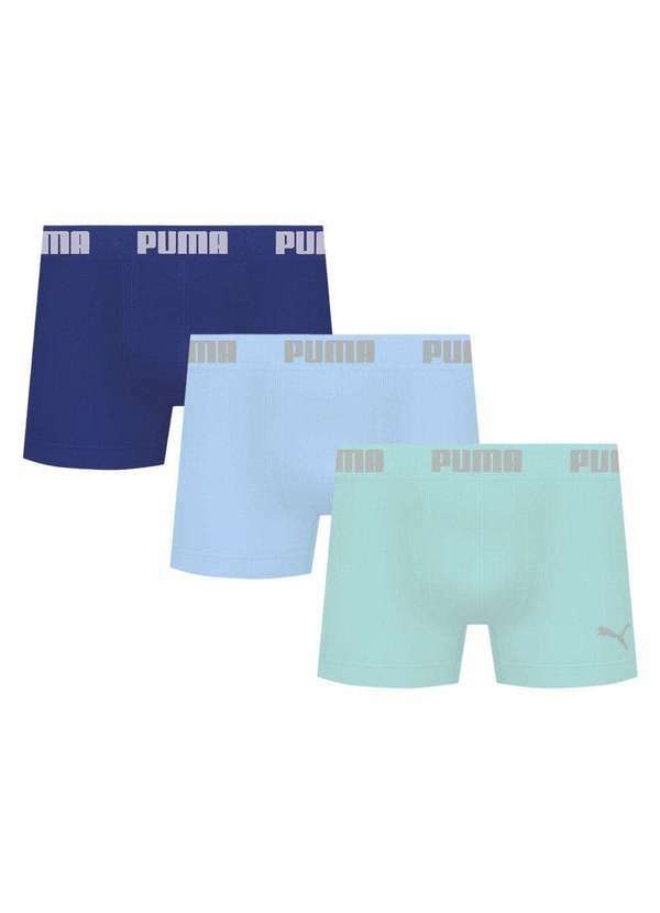 Puma - Kit 3 Cuecas Puma Boxer sem Costura Masculina Multicores
