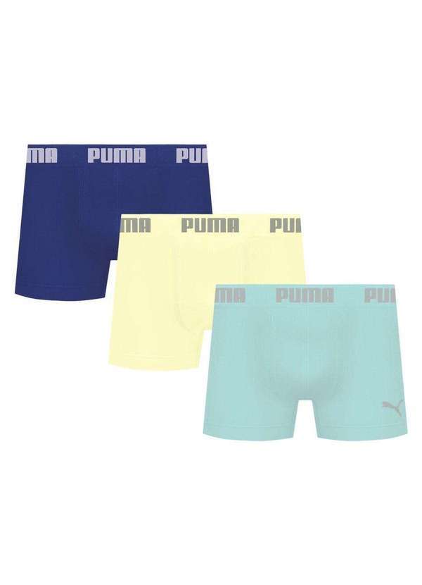 Puma - Kit 3 Cuecas Puma Boxer sem Costura Masculina Multicores