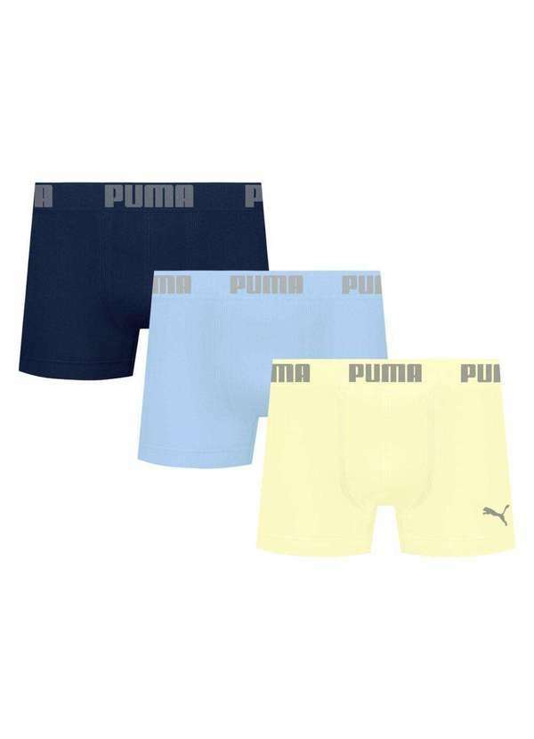 Puma - Kit 3 Cuecas Puma Boxer sem Costura Masculina Multicores