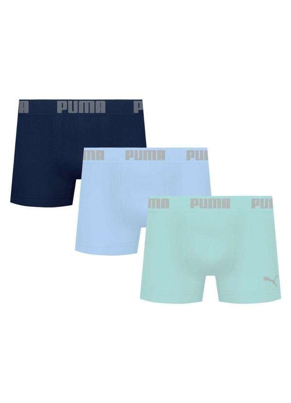 Puma - Kit 3 Cuecas Puma Boxer sem Costura Masculina Multicores