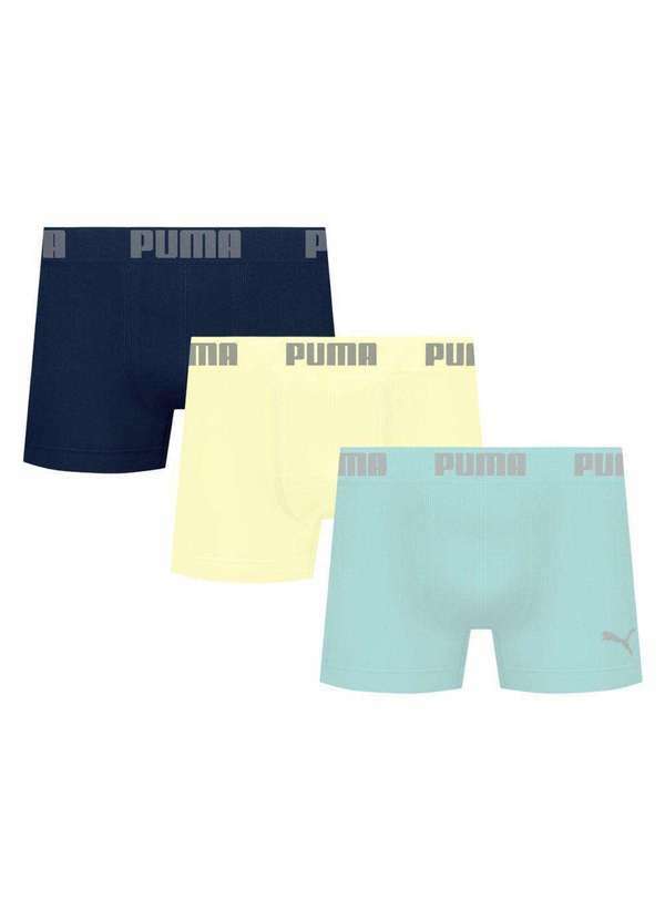 Puma - Kit 3 Cuecas Puma Boxer sem Costura Masculina Multicores