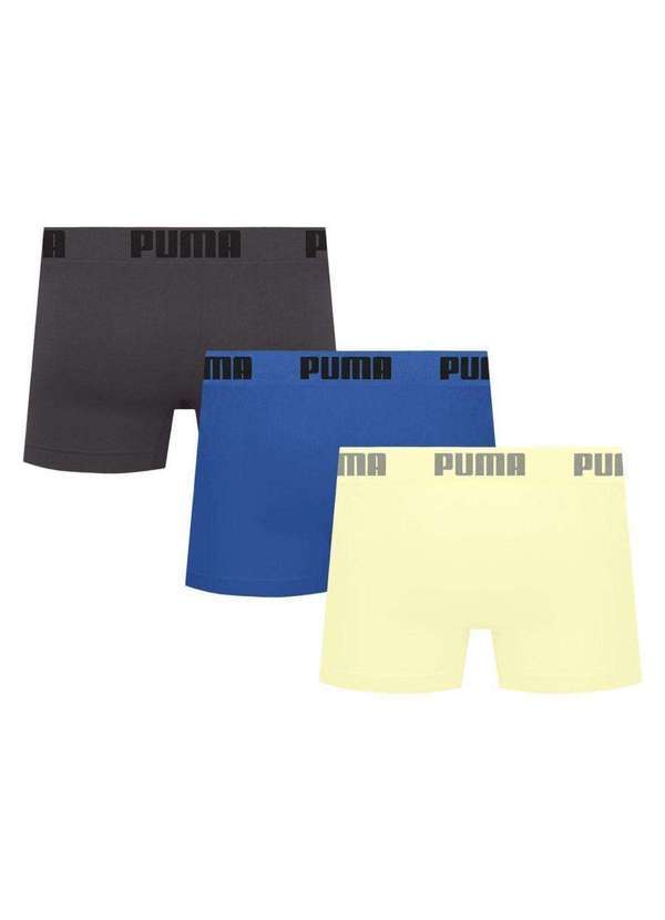 Puma - Kit 3 Cuecas Puma Boxer sem Costura Masculina Multicores