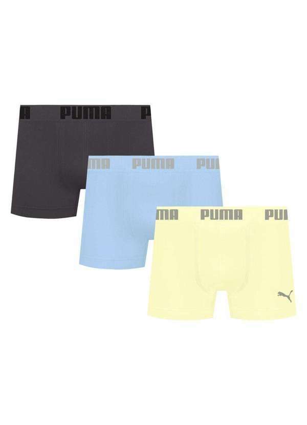 Puma - Kit 3 Cuecas Puma Boxer sem Costura Masculina Multicores