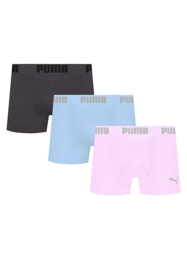 Puma - Kit 3 Cuecas Puma Boxer sem Costura Masculina Multicores